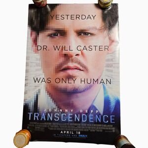 Transcendence 2014 Original Movie Poster 27x40 Johnny Depp Morgan Freeman D/S